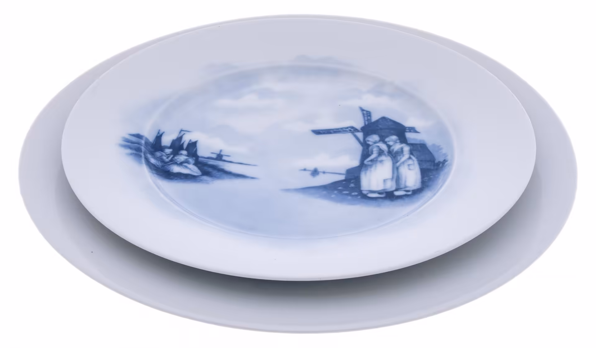 Пара блюд круглой формы из серии "Old dutch", фарфор, роспись, мануфактура "Rosenthal", Германия, 1890-1920 гг. — фото 1
