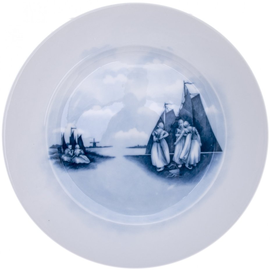 Пара блюд круглой формы из серии "Old dutch", фарфор, роспись, мануфактура "Rosenthal", Германия, 1890-1920 гг., Rosenthal (Розенталь)