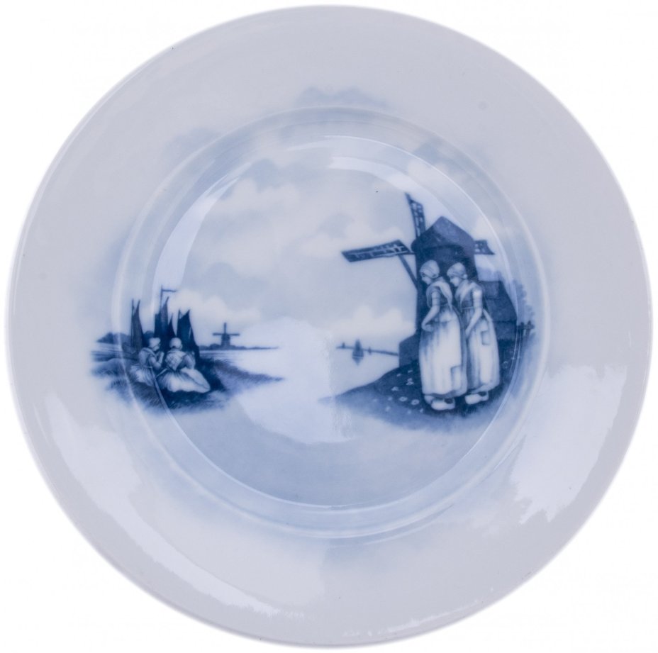 Пара блюд круглой формы из серии "Old dutch", фарфор, роспись, мануфактура "Rosenthal", Германия, 1890-1920 гг., Rosenthal (Розенталь)
