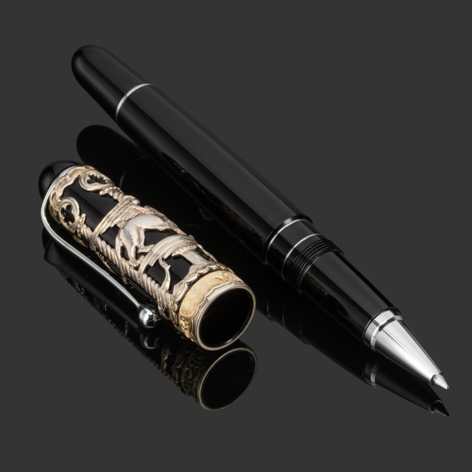 Ручка-роллер Aurora Venezia Black CT, в подарочной коробке