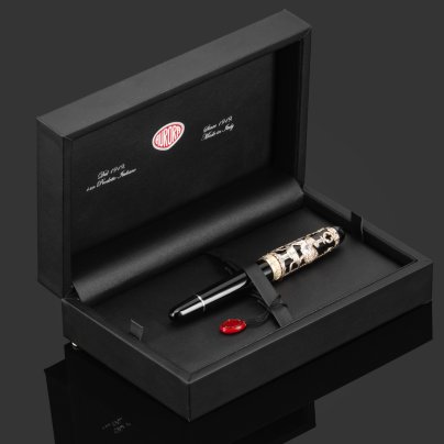 Ручка-роллер Aurora Venezia Black CT, в подарочной коробке