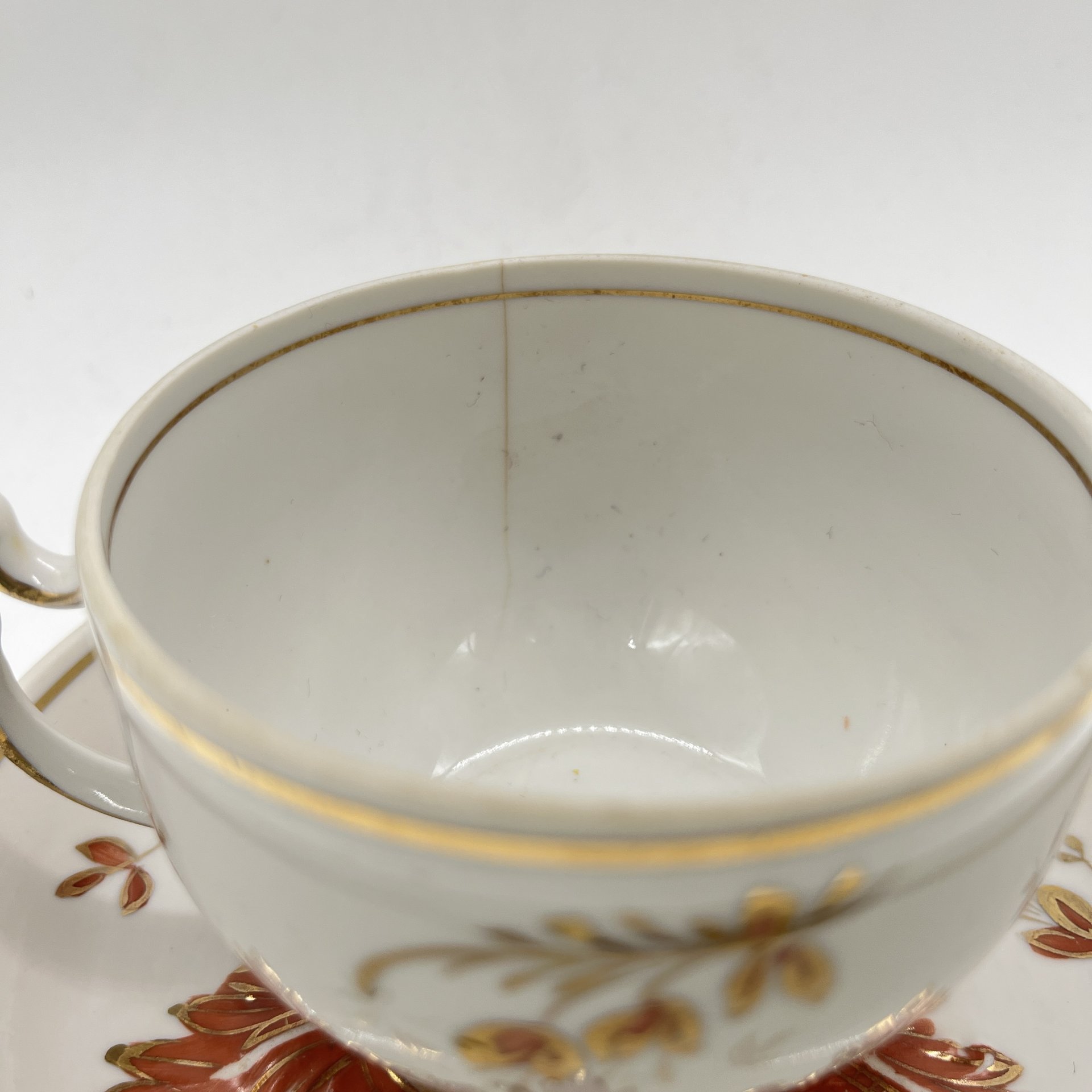 Чайная пара "Барбарис", автор Е. П. Смирнов, фарфор, роспись, золочение, Дмитровский фарфоровый завод (ДФЗ Вербилки), СССР, 1954-1965 гг.