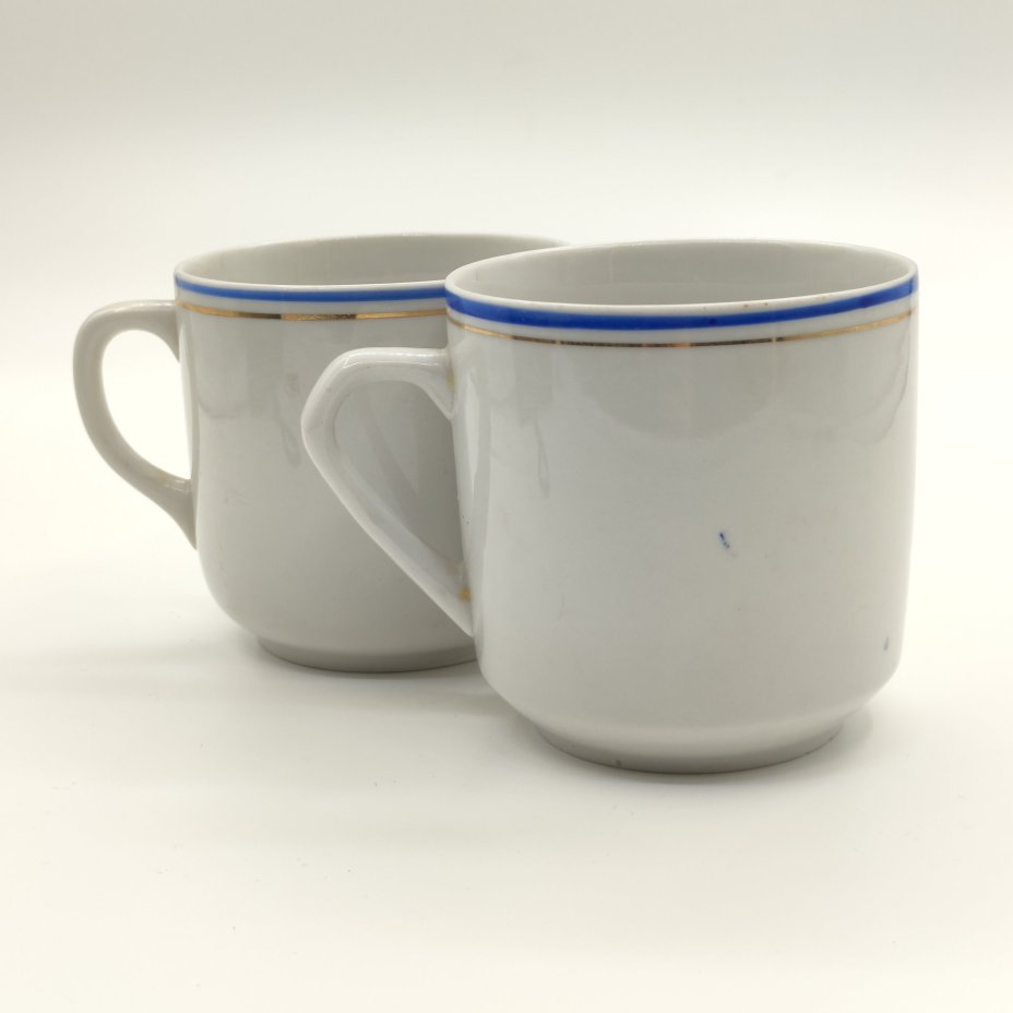 Пара чашек "Мосгорздрав", фарфор, обводка, золочение, Дмитровский фарфоровый завод (ДФЗ Вербилки), СССР, 1965-1991 гг.