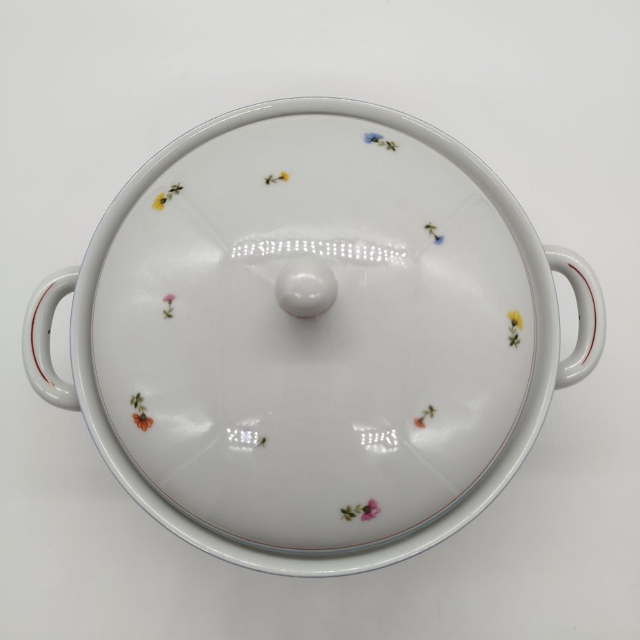 Супница с цветочном декором, фарфор, деколь, роспись, Европа, 1960-1980 гг.