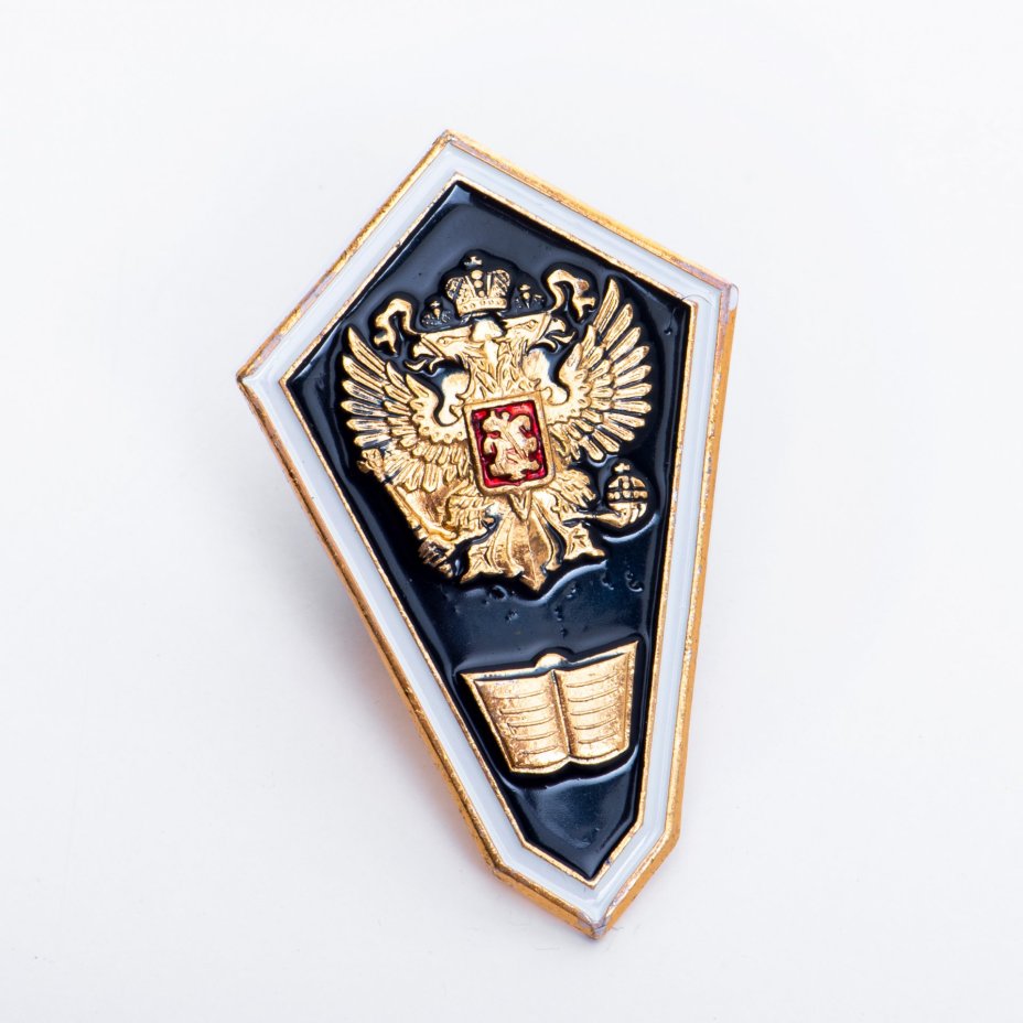 Знак нагрудный "О среднем гуманитарном образовании", эмаль, закрутка