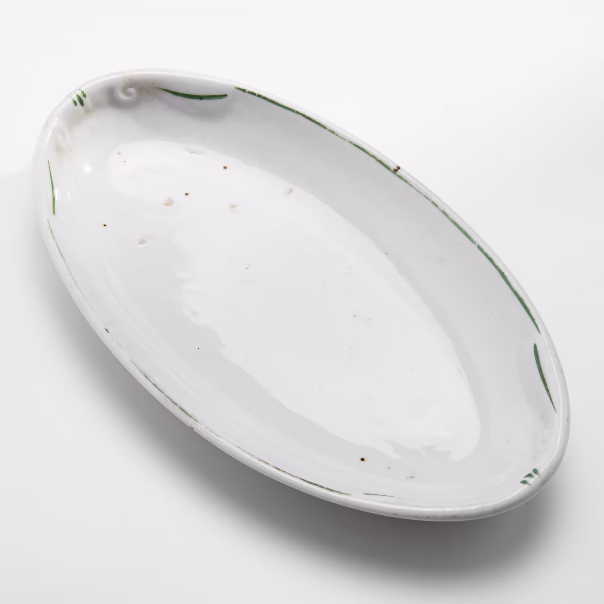 Блюдо (селёдочница), фарфор, деколь, Дулёвский фарфоровый завод, СССР, 1940-1946 гг., Дулевский фарфоровый завод (Дулёво)