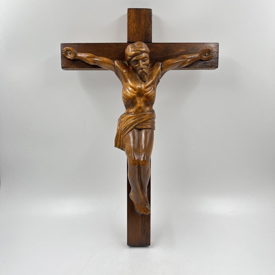 Распятие Христово (католический крест), дерево, резьба, Европа, 1980-2000 гг.