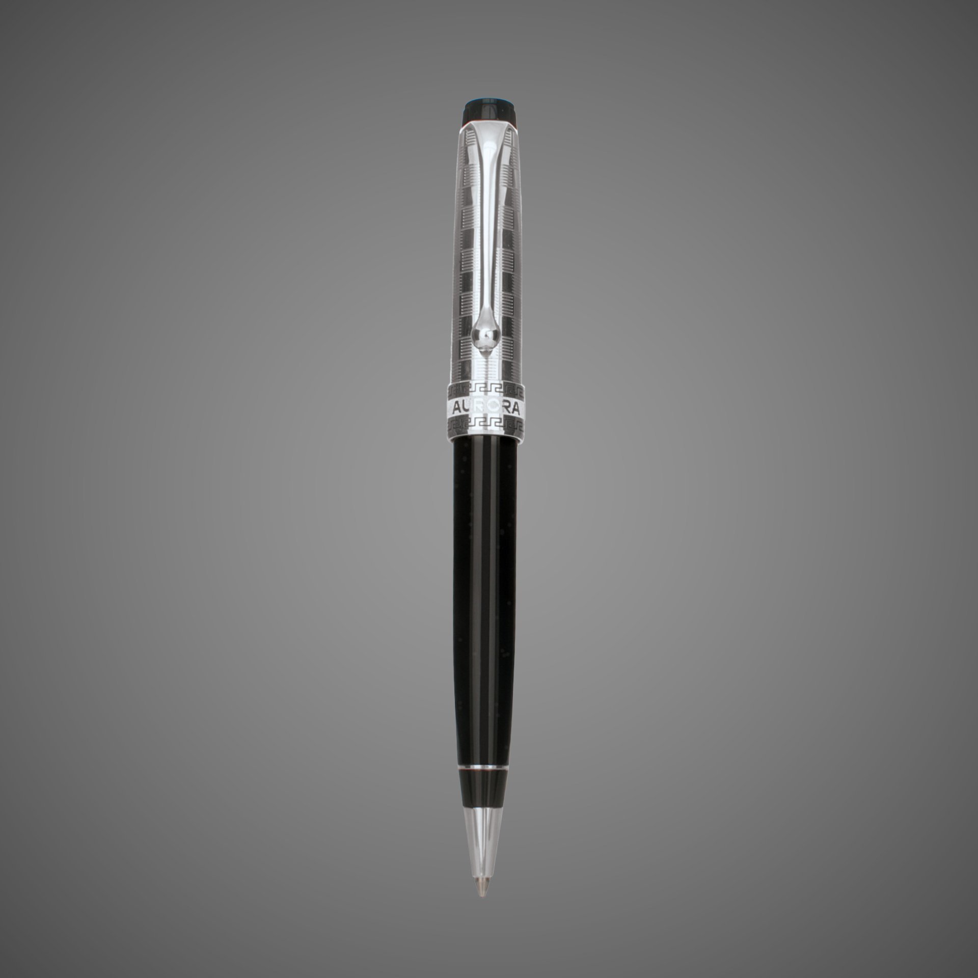 Шариковая ручка Aurora Optima Deco Black CT, в подарочной коробке, Драгметаллы: серебро, смола