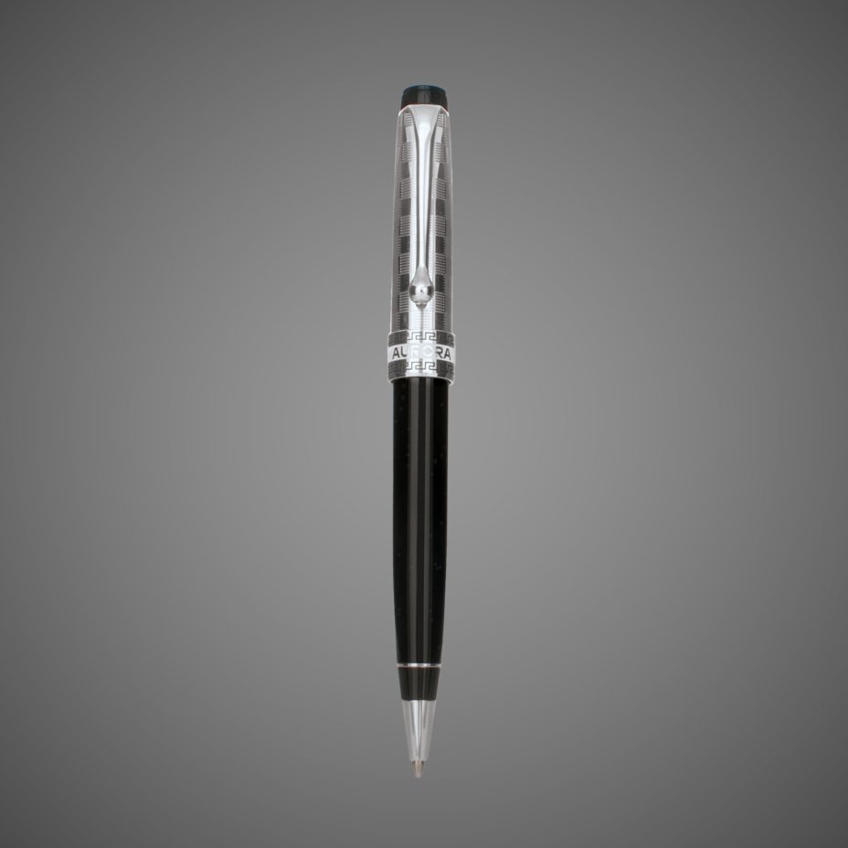 Шариковая ручка Aurora Optima Deco Black CT, в подарочной коробке, Драгметаллы: серебро, смола