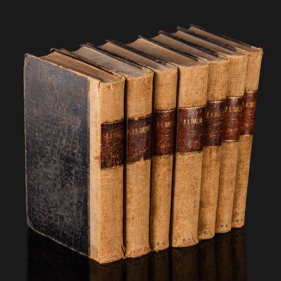 Полное собрание сочинений Л.Н. Толстого в 7 книгах (т. 1,  2, 5, 6, 13, 14, 17-24), бумага, печать, ткань, Типография товарищества И.Д. Сытина