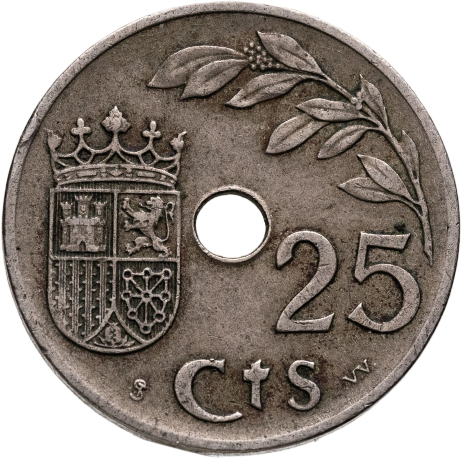 Испания 25 сентимо 1937 "Второй триумфальный год"