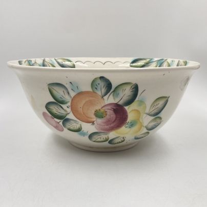 Большой салатник с цветочным декором, керамика, роспись, Семикаракорская керамика (Семикаракорский райпромкомбинат), СССР, 1970-1990 гг.