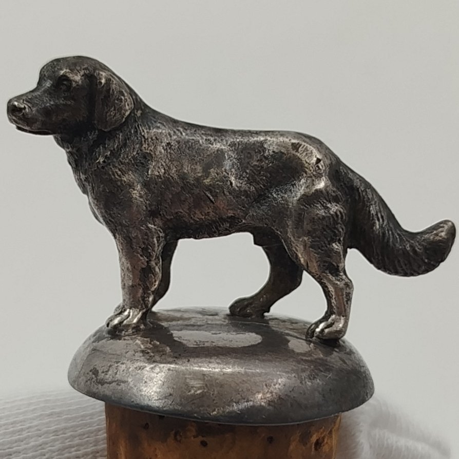 Пробка "Сеттер", металл, серебрение, дерево, Западная Европа, 1890-1920 гг.
