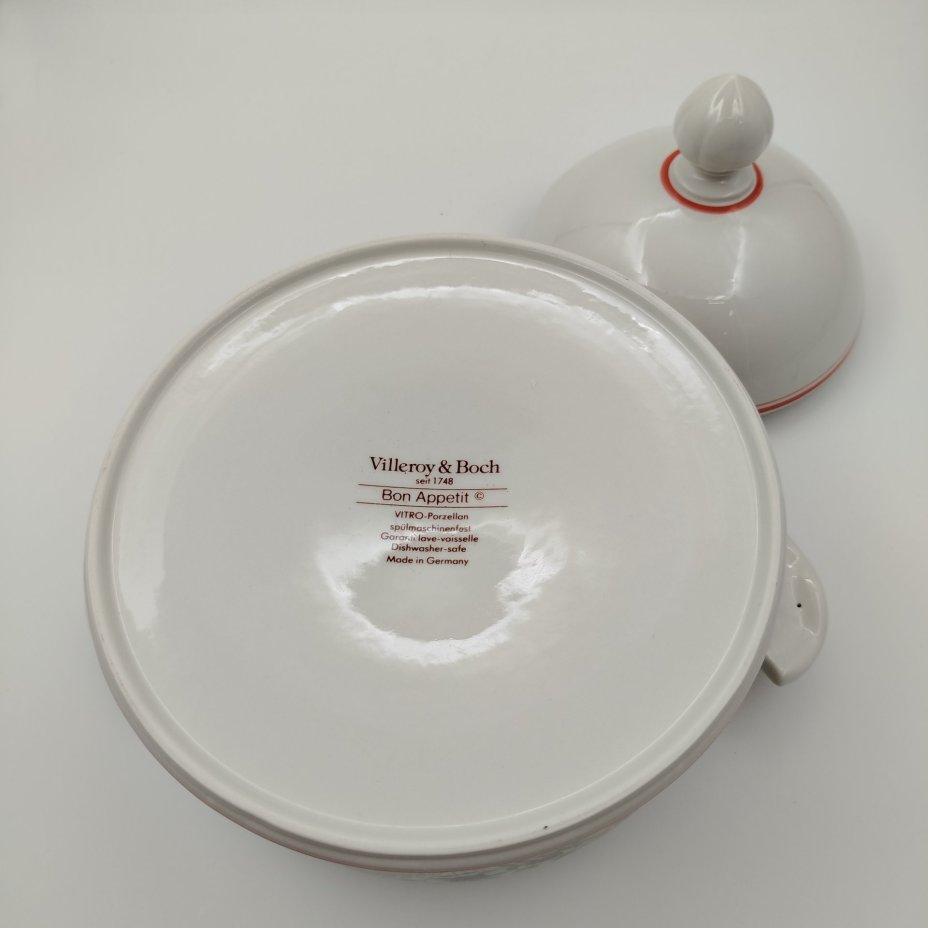 Супница (террина),  коллекция Bon Appetit, фарфор, vitro, Villeroy & Boch, Германия, 1983-1989 гг.