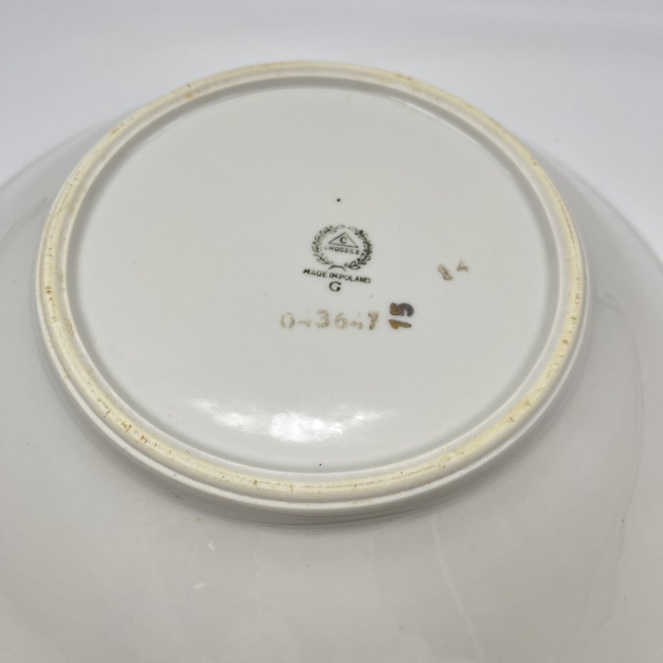 Набор из двух салатников с цветочным декором (круглый и квадратный), фарфор, деколь, золочение, Chodziez, Польша, 1964-1990 гг.