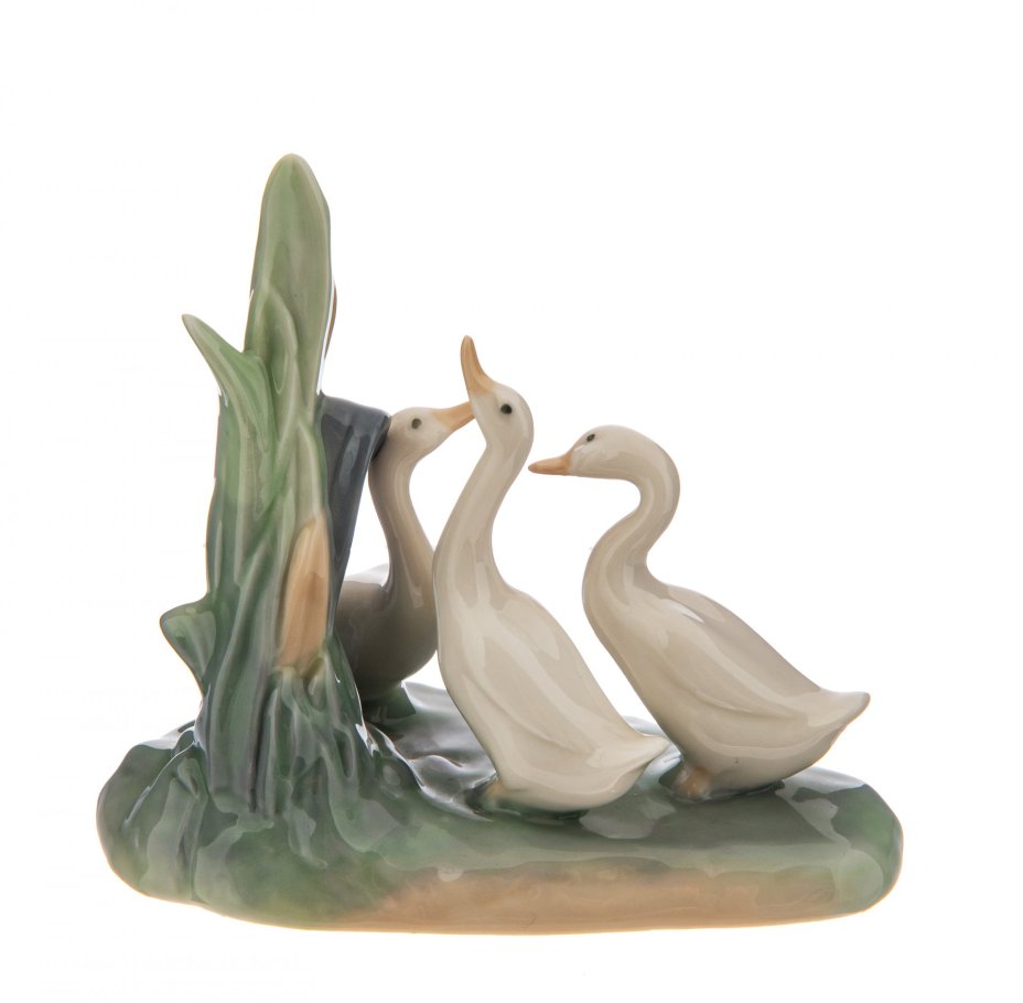 Статуэтка "Гуси", фарфор, роспись, мануфактура "NAO porcelain", Испания, 1980-2000 гг., NAO Porcelain