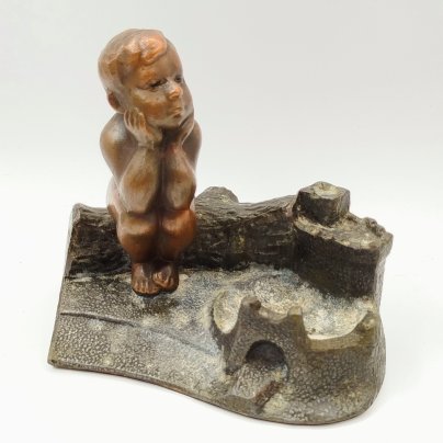 Подсвечник "Мальчик на бревне", металл, СССР, 1970-1990 гг.