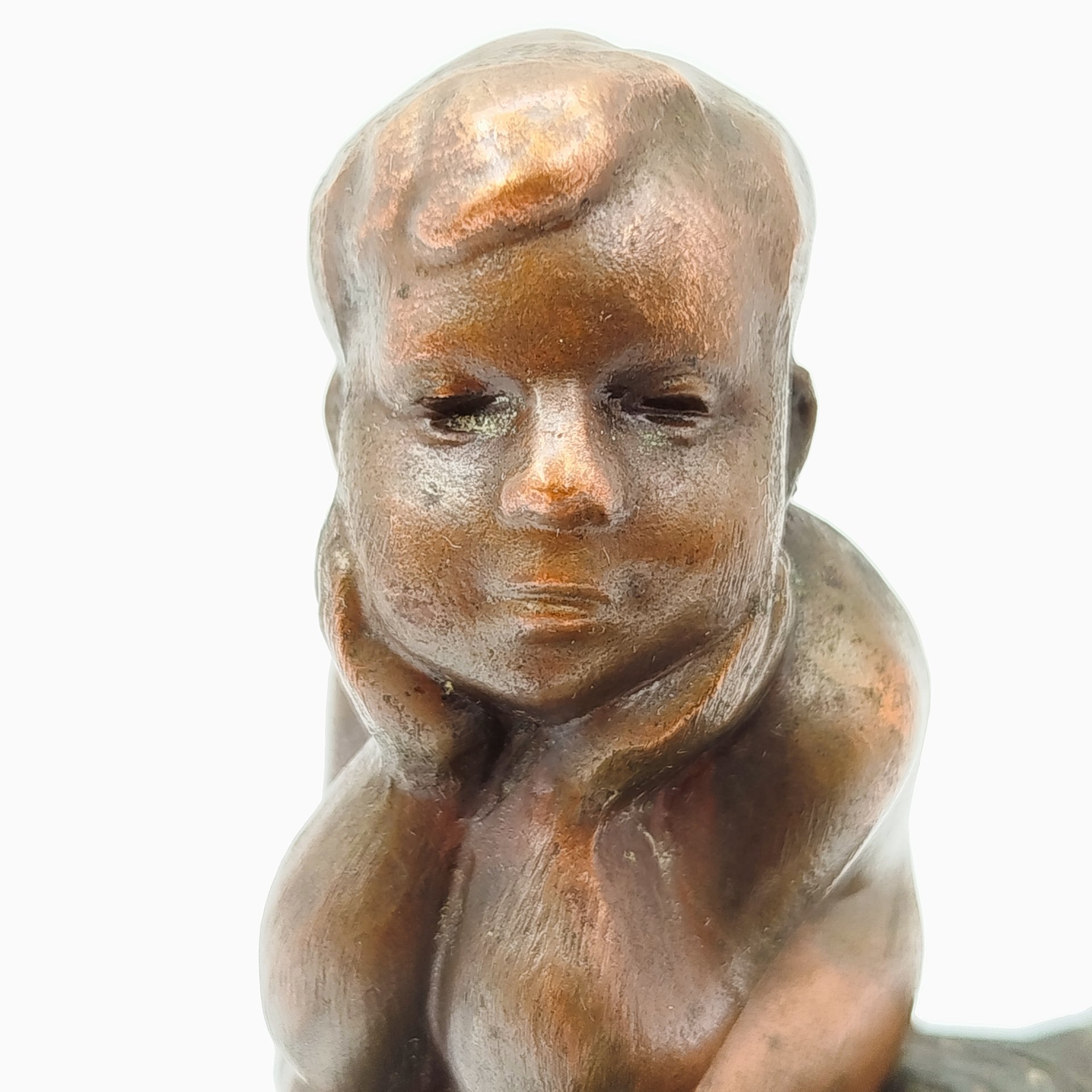 Подсвечник "Мальчик на бревне", металл, СССР, 1970-1990 гг.