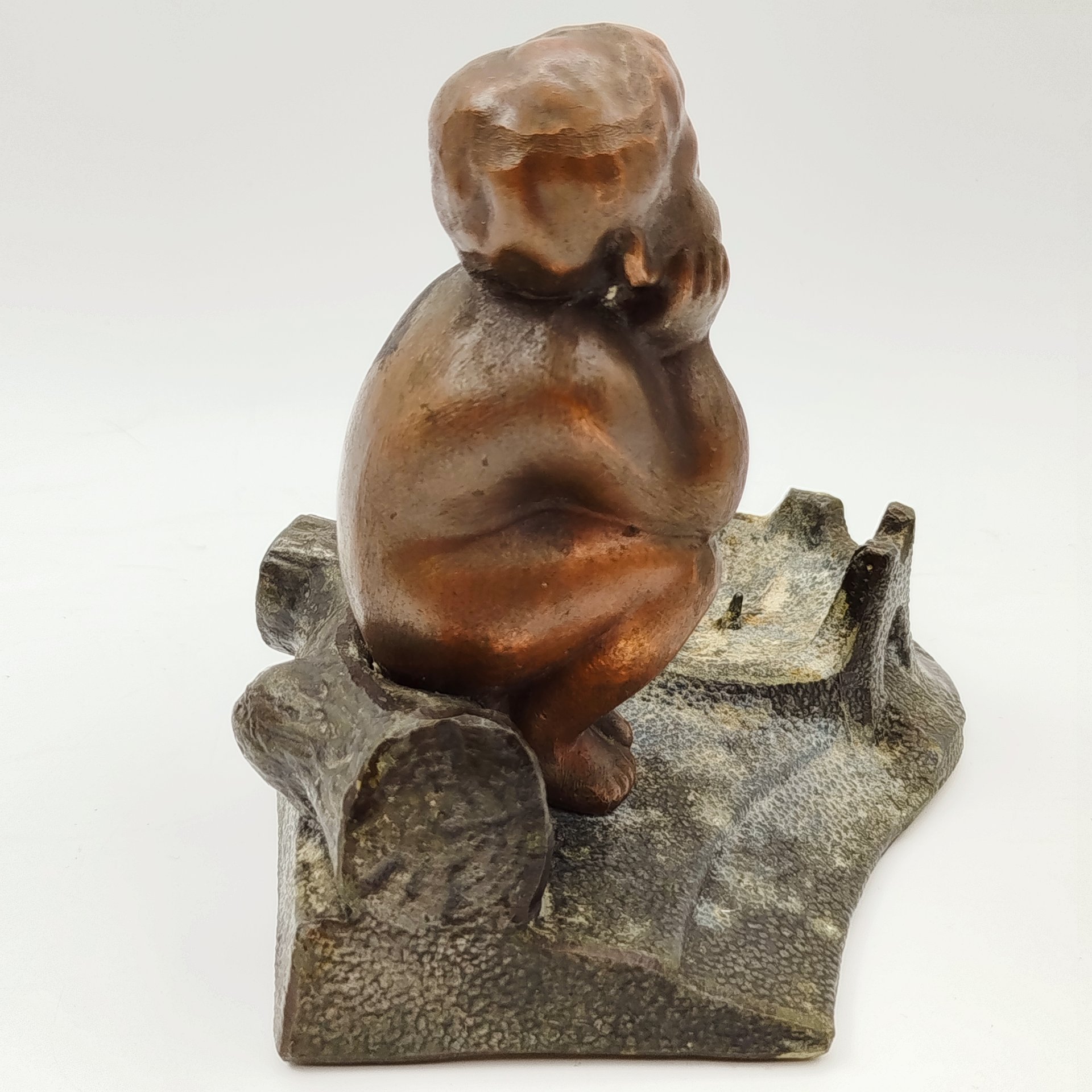 Подсвечник "Мальчик на бревне", металл, СССР, 1970-1990 гг.