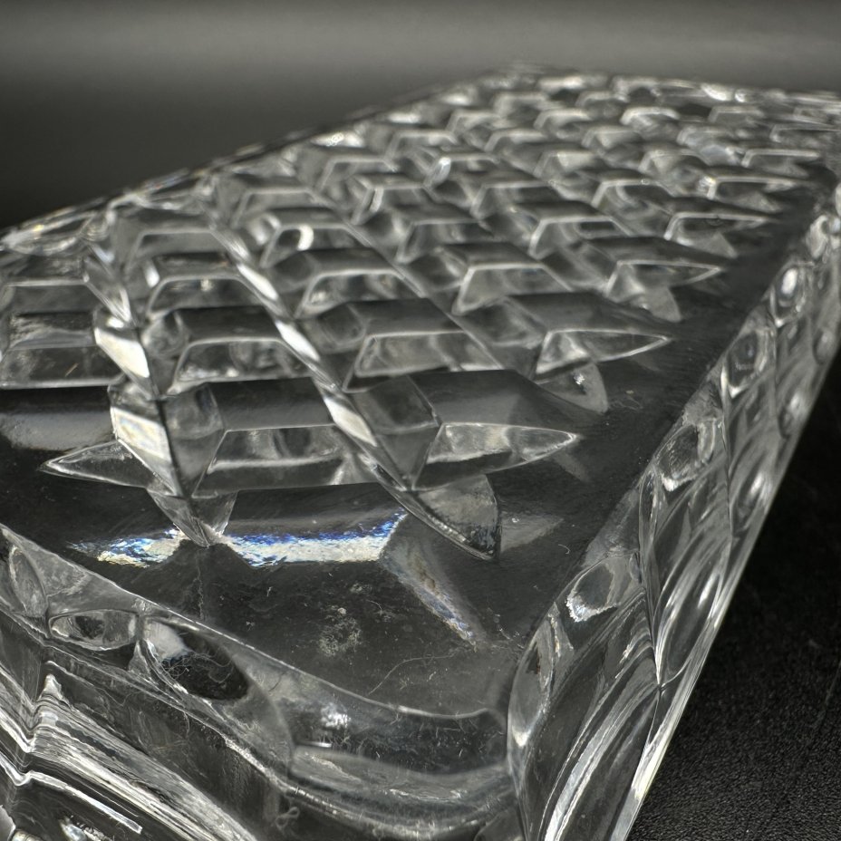 Маслёнка с резным декором и ручкой в виде бабочки, Bohemia Crystal (Bohemia Glass)
