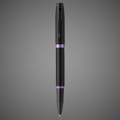 Ручка-роллер Parker IM Vibrant Rings Flame Amethyst Purple, стержень:Fblk, в подарочной упаковке., Лаки и смолы: лак, латунь