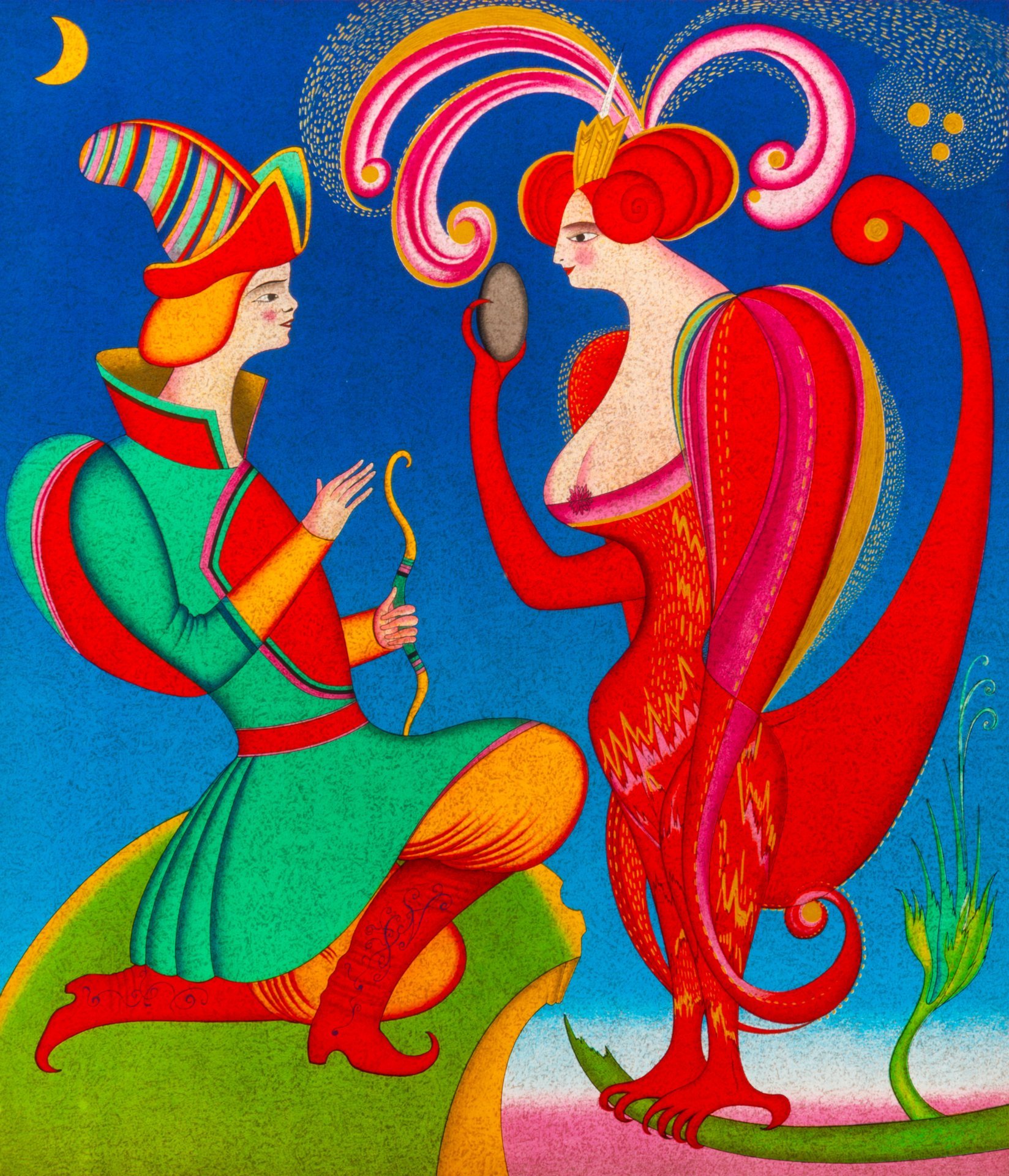 Литография "Жар-Птица" (из серии "Балеты Стравинского"), 27 из 128, Шемякин Михаил Михайлович, бумага, литография, оформлена в раму и паспарту, под стеклом, СССР, 1981-1990 гг.