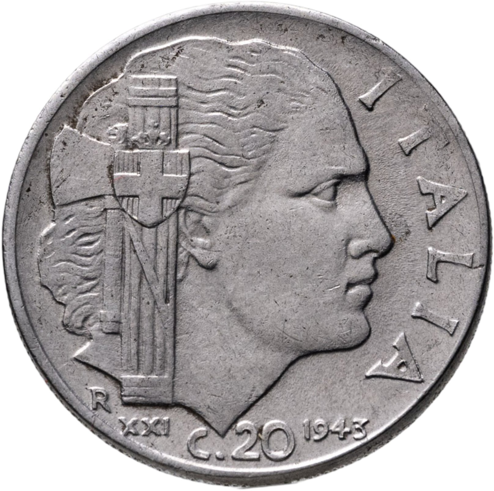 Италия 20 чентезимо (centesimi) 1943
