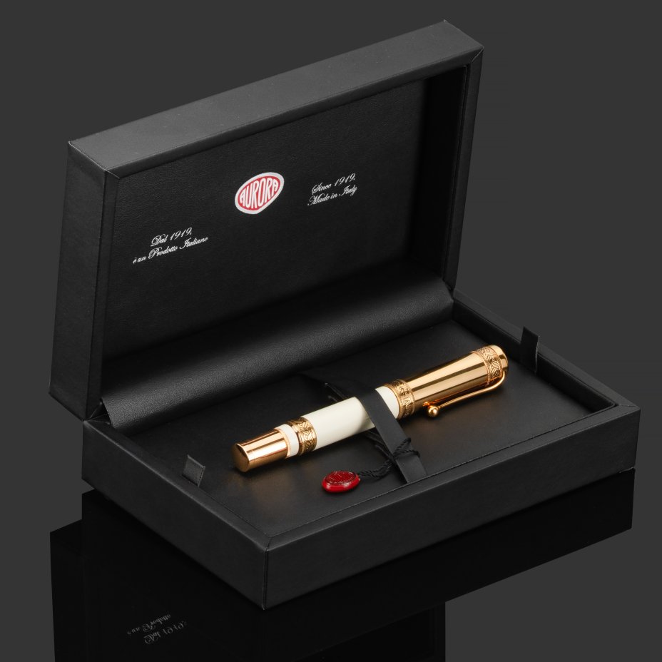 Перьевая ручка Aurora Dante Paradiso White GT в подарочной коробке