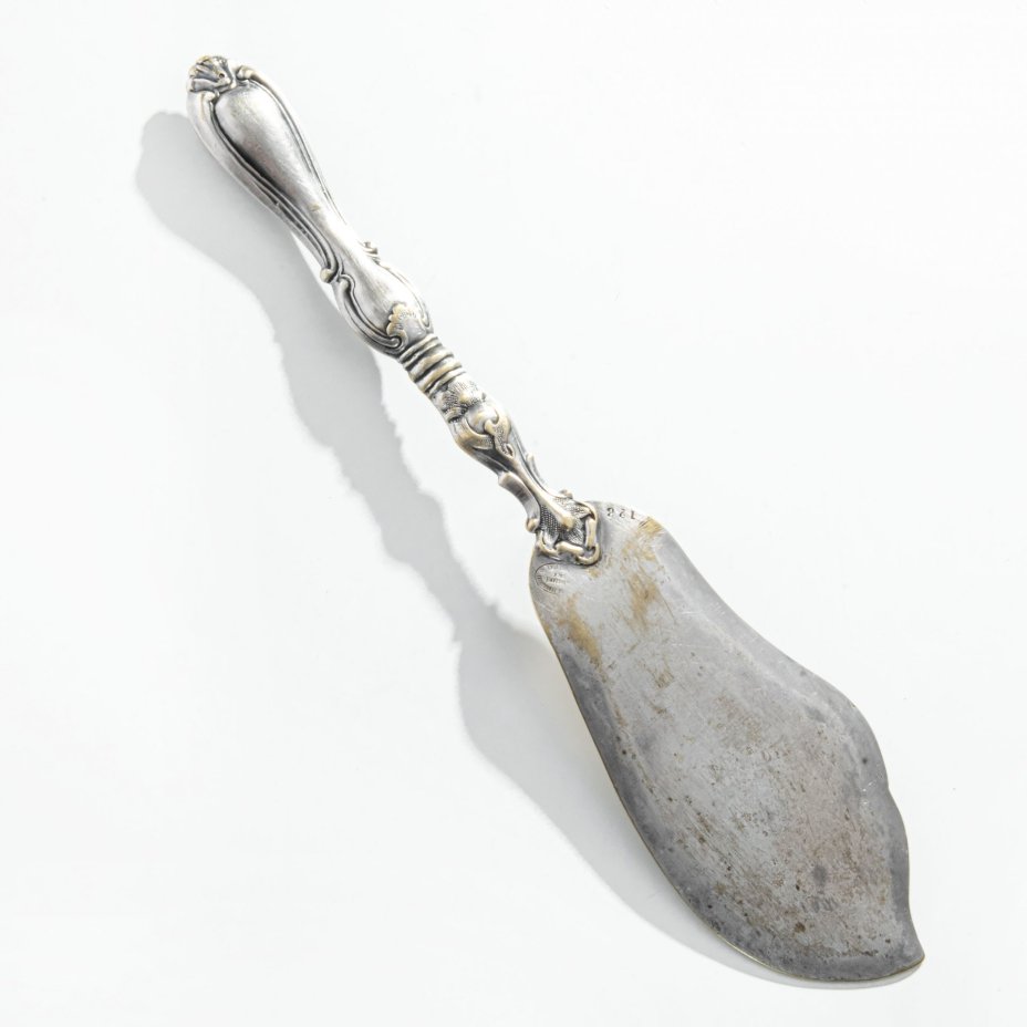 Сервировочная лопатка для рыбы, сплав металла, серебрение, Польша, 1900-1920 гг.