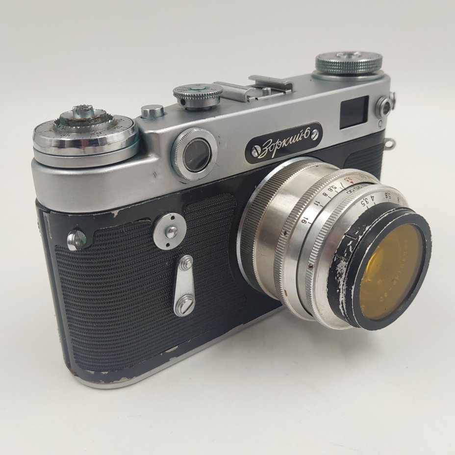Фотоаппарат "Зоркий-6" с объективом "Индустар-50" в оригинальном кофре, металл, стекло, пластик, кожа, Красногорский механический завод (КМЗ), СССР, 1959-1966 гг.