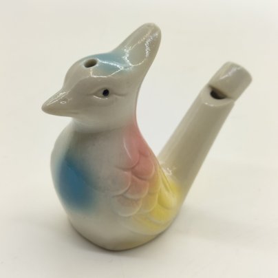 Игрушка-свистулька "Соловей", фарфор, аэрография, роспись, СССР, 1970-1990 гг.