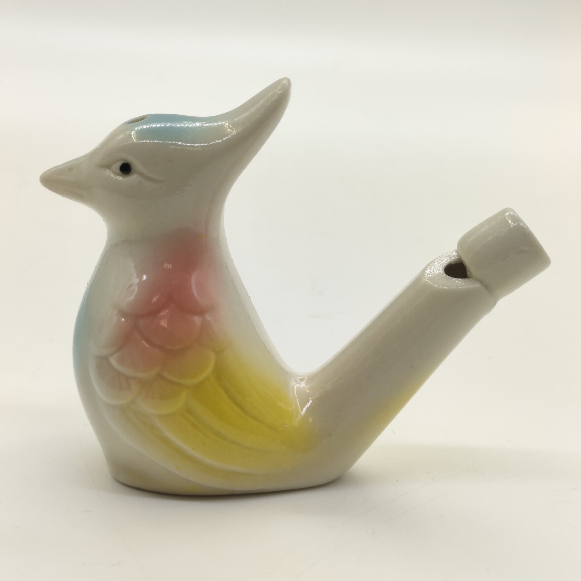 Игрушка-свистулька "Соловей", фарфор, аэрография, роспись, СССР, 1970-1990 гг.