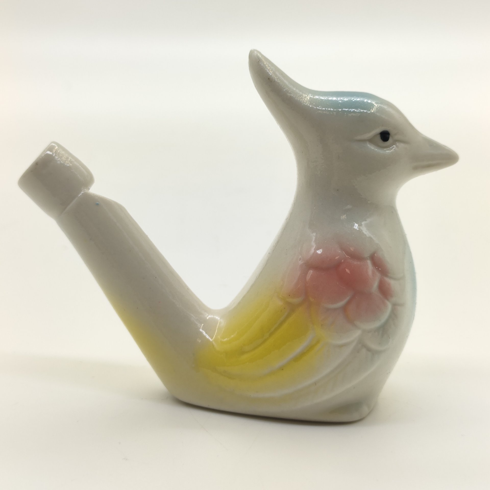 Игрушка-свистулька "Соловей", фарфор, аэрография, роспись, СССР, 1970-1990 гг.