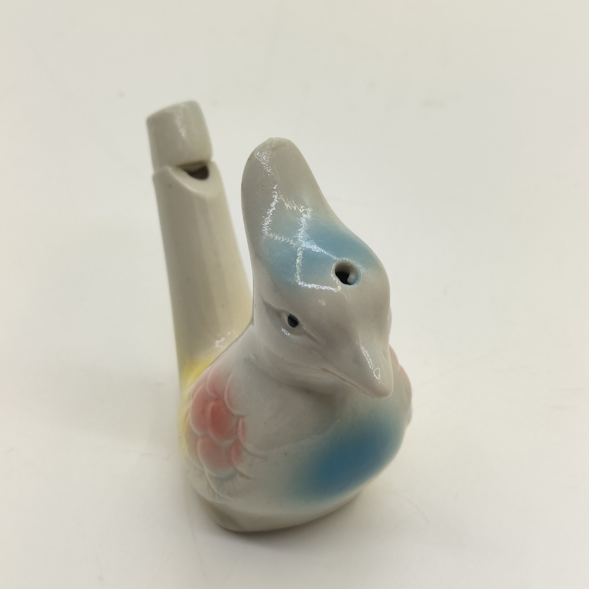 Игрушка-свистулька "Соловей", фарфор, аэрография, роспись, СССР, 1970-1990 гг.