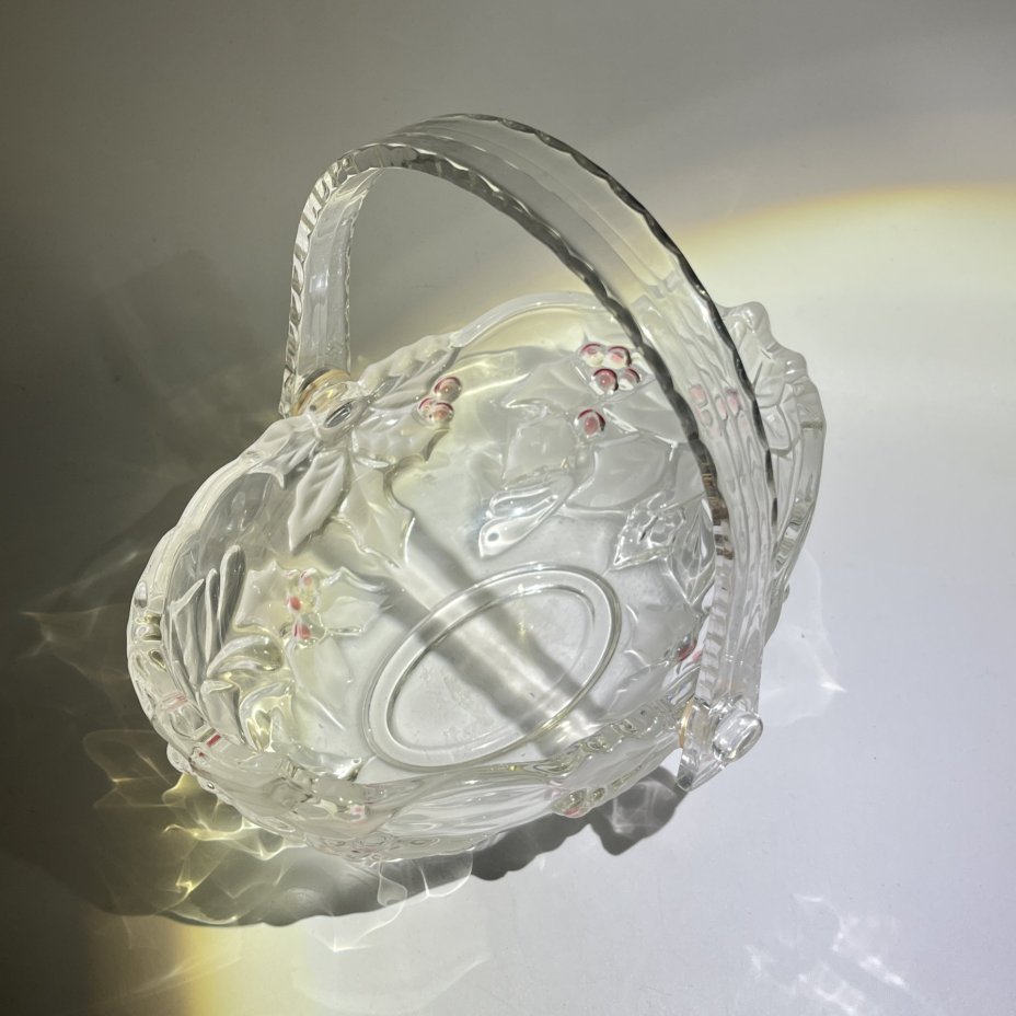 Небольшая фруктовница в виде корзинки с цветочным декором, стекло, Walther Glas, Германия, 2000-2015 гг., Walther Glas