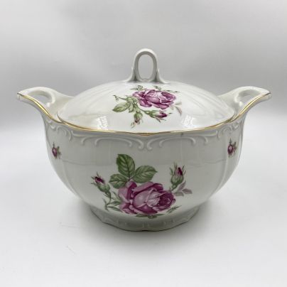 Супница с флоральным декором, фарфор, деколь, золочение, Западная Европа, 1970-2000 гг.