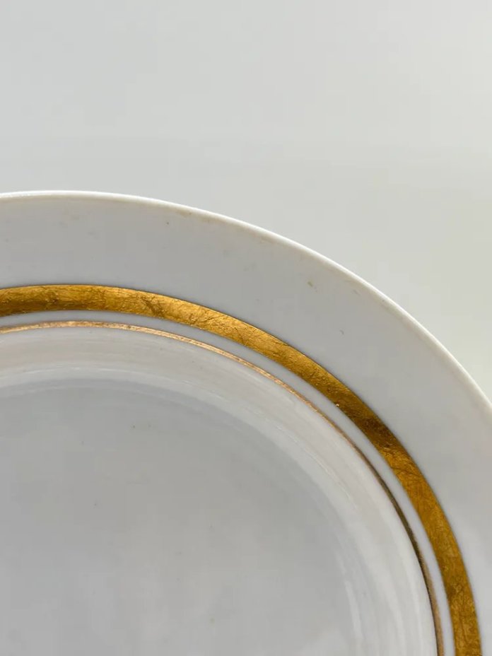 Набор винтажных тарелок с золотой каймой (4 шт.), фарфор, золочение, Дулевский фарфоровый завод (Дулёво), СССР, 1968-1991 гг.