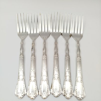 Набор из 6-ти десертных вилок, украшенных растительным декором