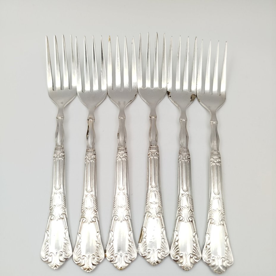 Набор из 6-ти десертных вилок, украшенных растительным декором