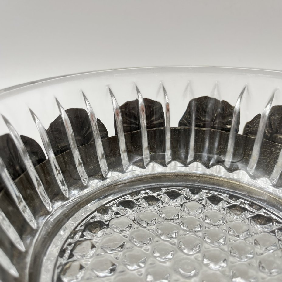 Конфетница с витой ручкой, стекло, металл, СССР, 1960-1990 гг.