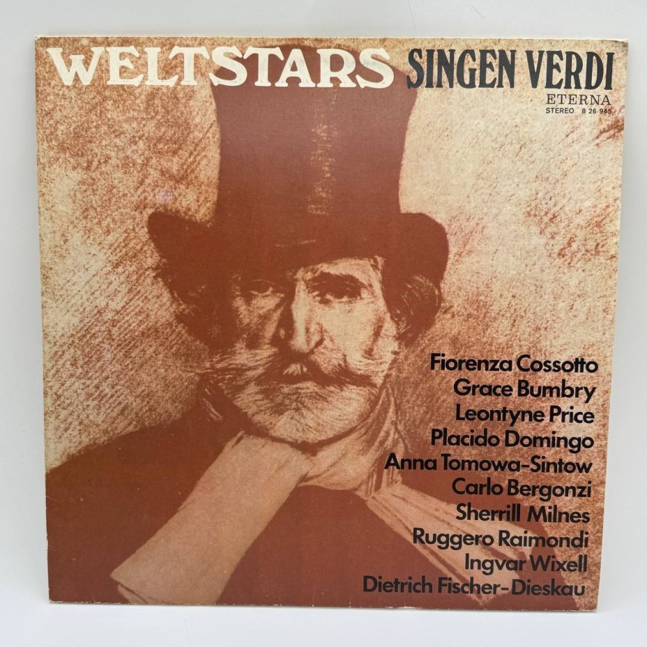 Грампластинка "Weltstars. Singen Verdi.", LP, EX (excellent),  Eterna, композитный материал, картон, СССР, 1976 г.