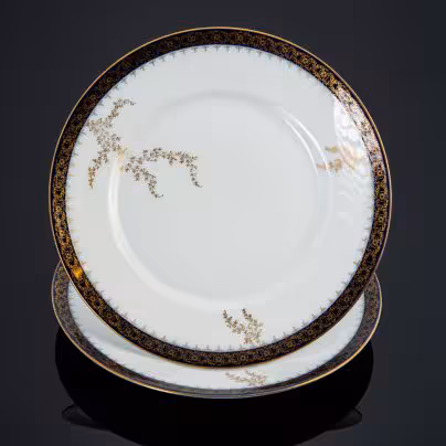 Пара обеденных тарелок с растительным декором, Rosenthal (Розенталь)