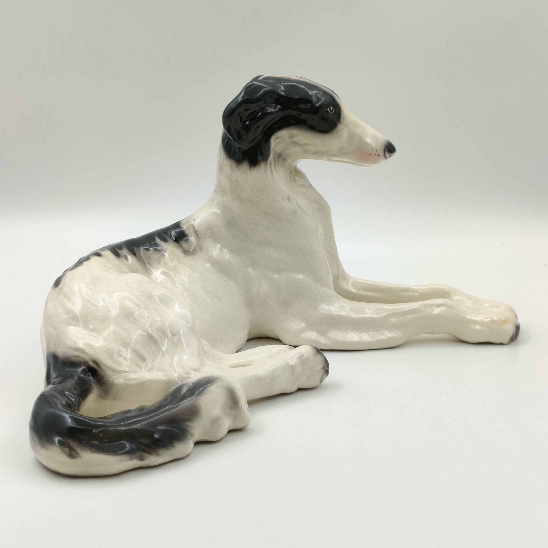 Статуэтка "Борзая", фаянс, аэрография, Западная Европа, 1950-1980 гг.