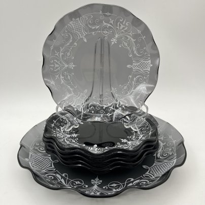 Набор десертный "Волна" на 6 персон, АО "Светлана", стекло, печать, картон, Российская Федерация, 1992-2000 гг.