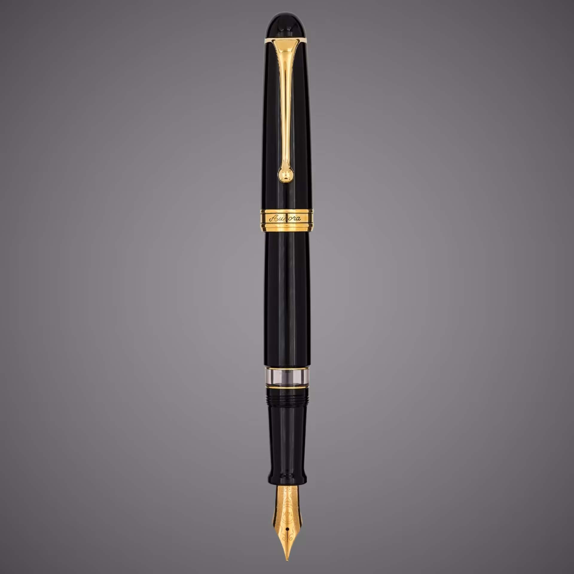Перьевая ручка Aurora 88 Resina Black GT, перо — F, в подарочной коробке