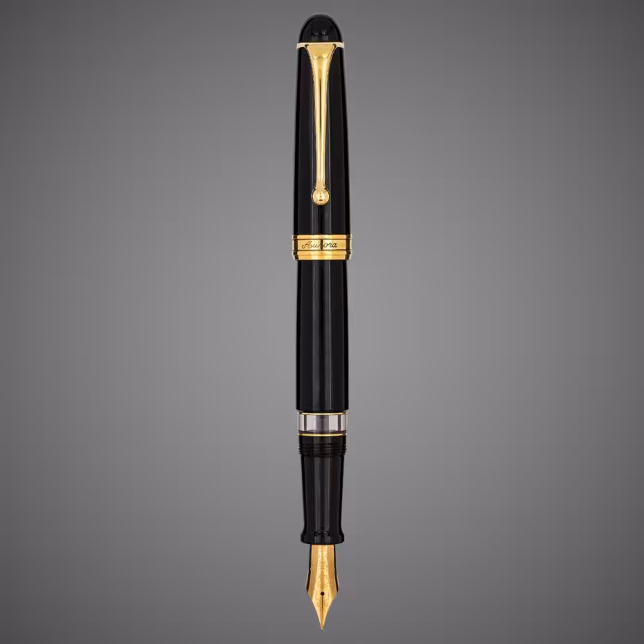 Перьевая ручка Aurora 88 Resina Black GT, перо — F, в подарочной коробке