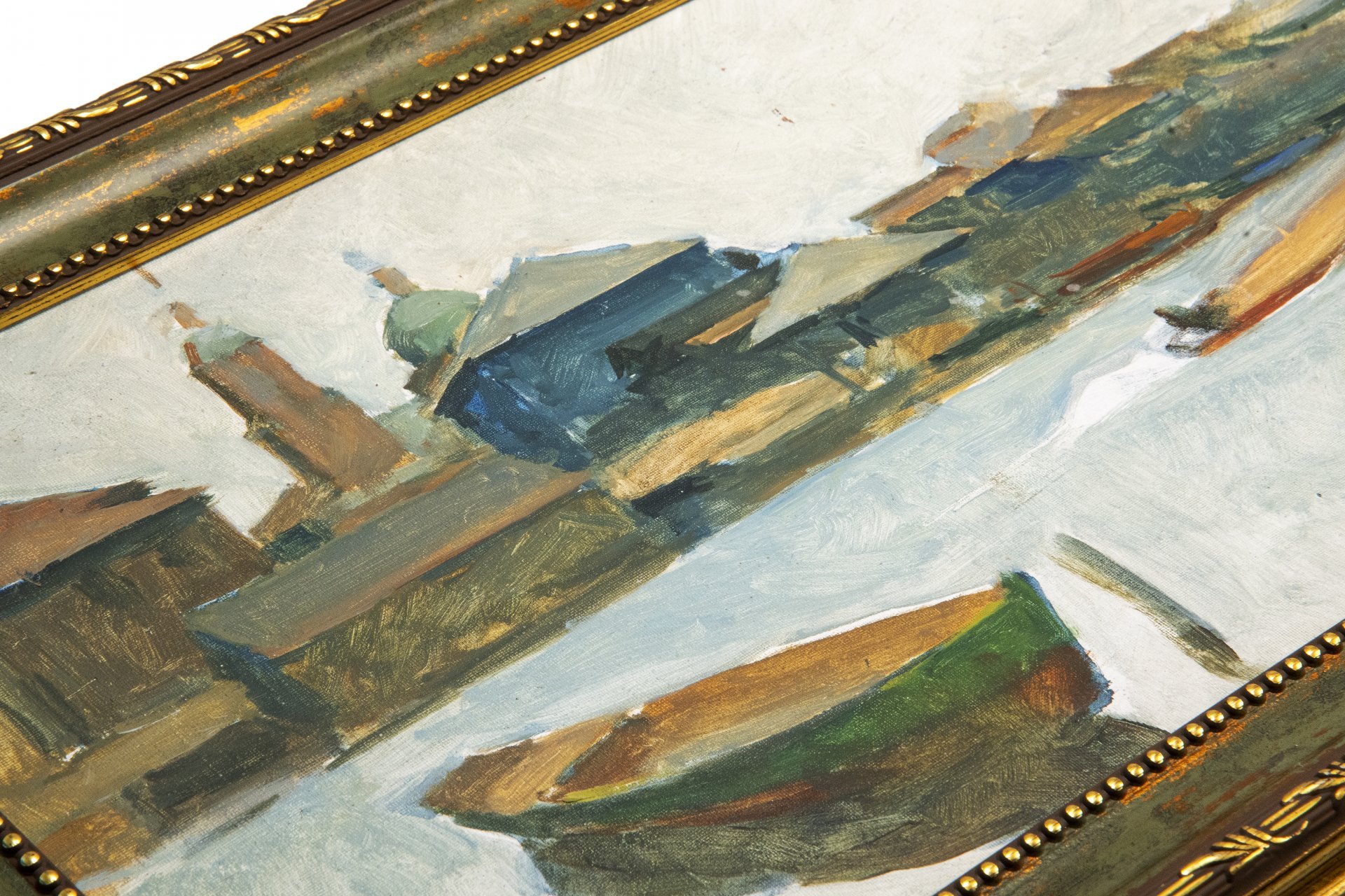 Картина "На реке", картон, масло, художник С.Н.Костин, СССР, 1960-1970 гг.
