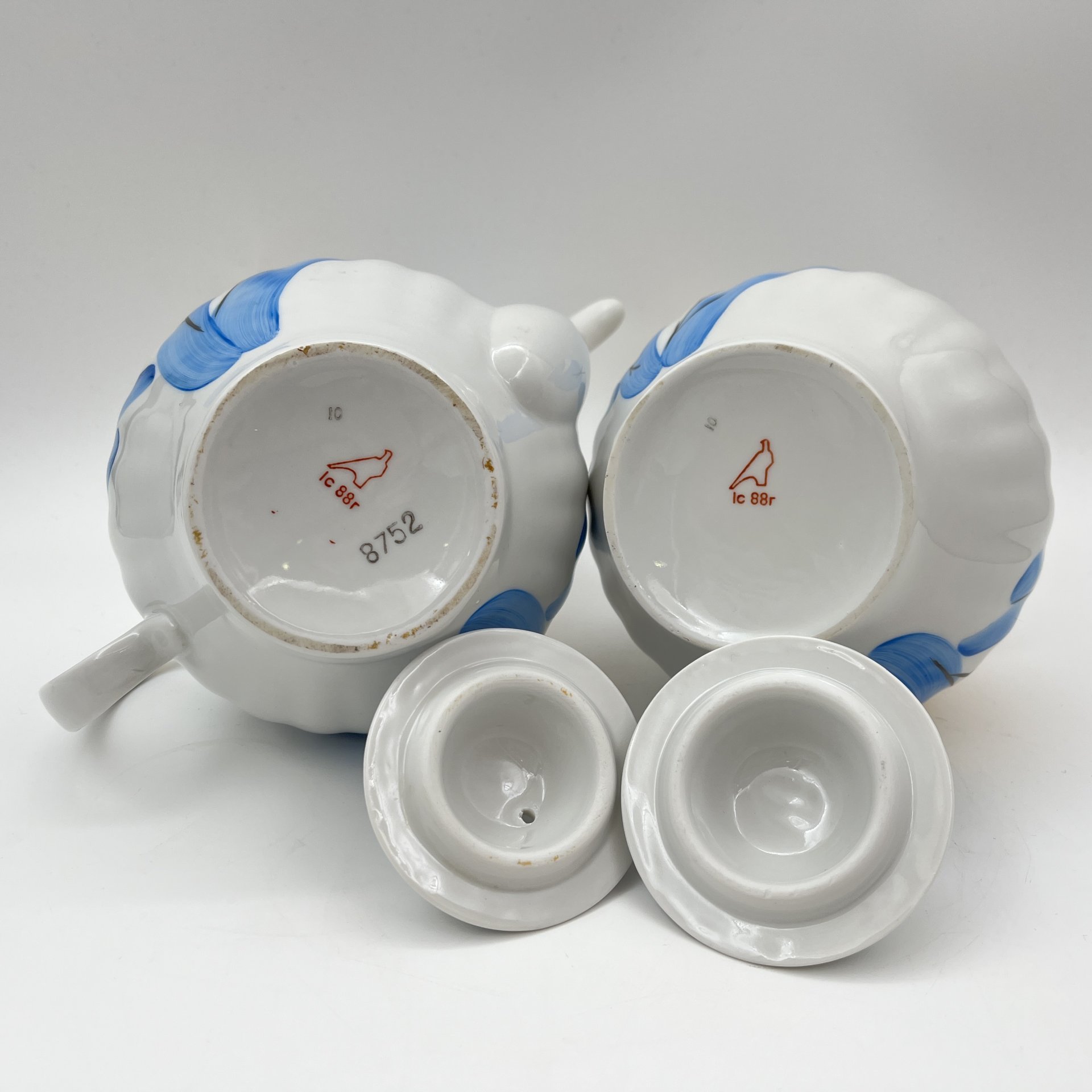 Сервиз чайный "Зимнее солнце" на 3 персоны (12 предметов), фарфор, роспись, золочение, Дулевский фарфоровый завод (Дулёво), СССР, 1988 г.