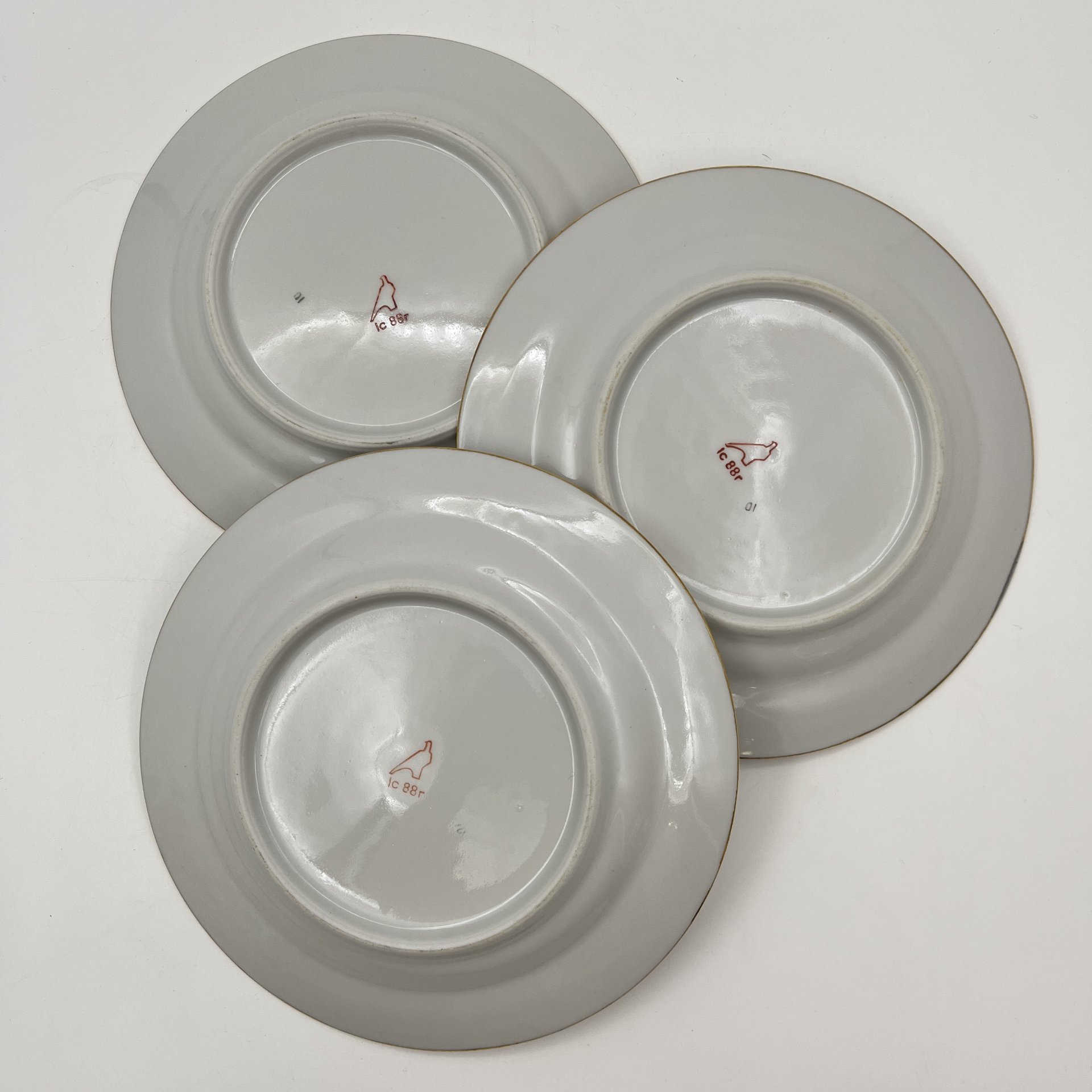 Сервиз чайный "Зимнее солнце" на 3 персоны (12 предметов), фарфор, роспись, золочение, Дулевский фарфоровый завод (Дулёво), СССР, 1988 г.