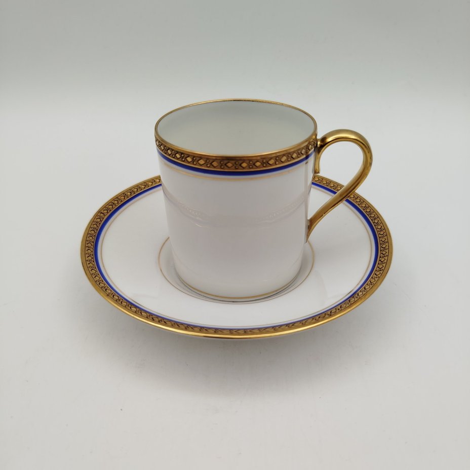 Кофейная пара в стиле ампир, "Limoges", фарфор, роспись, золочение